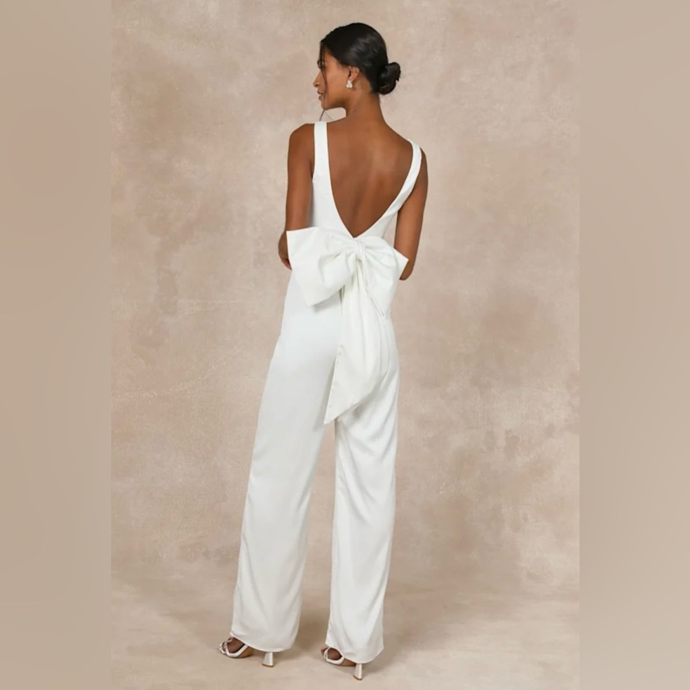 Lulus Angelic Aesthetic Ivory Jumpsuit
